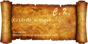 Czifrák Kund névjegykártya